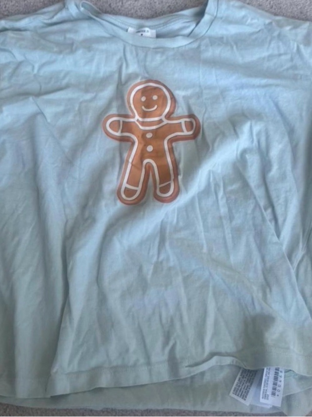 Forever 21 Light Blue Gingerbread Graphic Sleep Tee